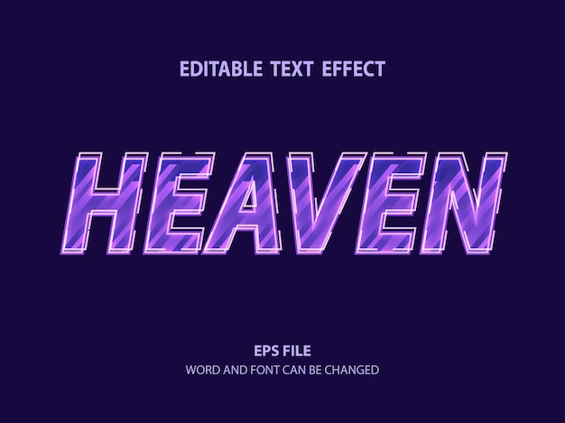 Heaven editable text effect