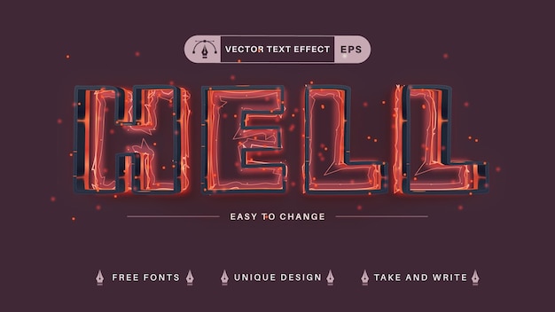 Hell Inferno Editable Text Effect, Font Style