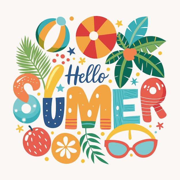 Vector hello summer