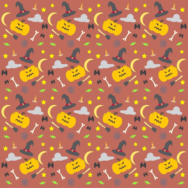 Helloween background gift wrap design vector