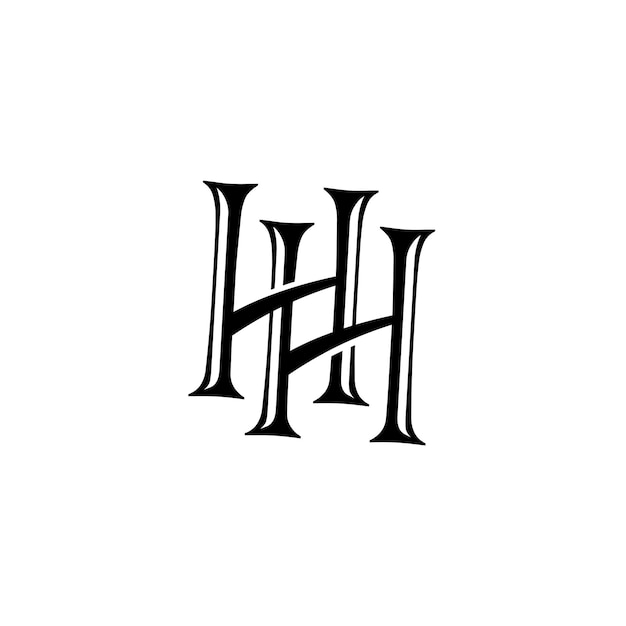 HH Letters Logo Design Simple and Creative Black and White Letter Concept Illustration