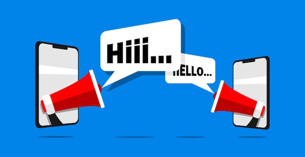 Hi, Hello. Banner, speech bubble, poster and sticker concept with text Hello