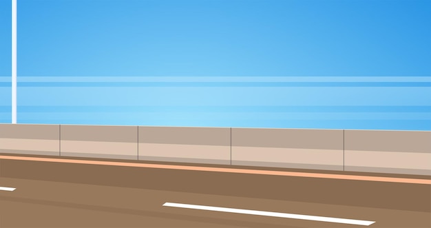 Vector highway asphalt road and modern style city road outdoor design flat vector illustration.