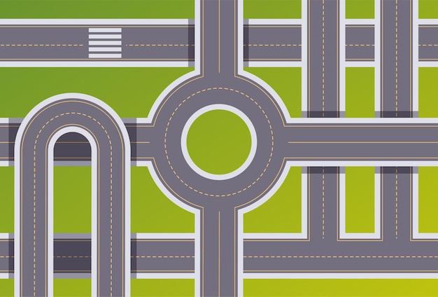 Vector highway road interchange expressway freeway concept flat graphic design illustration