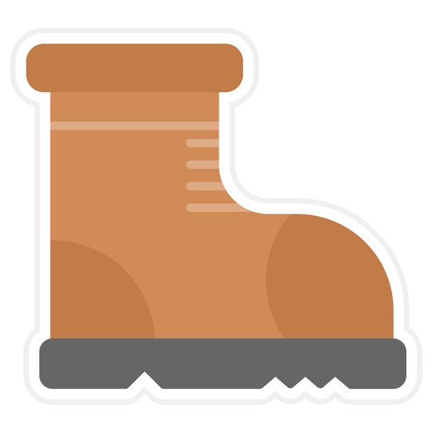 Vector hiker boots flat illustration