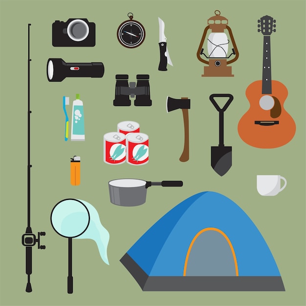 Hiking equipment set.