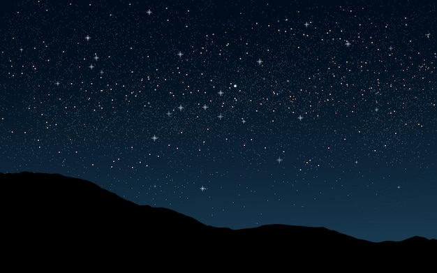 Hill and night sky background