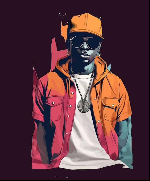 Vector hip hop teeshirt illustrations