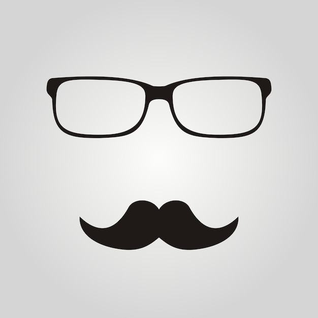 Hipster glasses and mustaches Vector Illustration