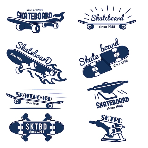 Hipster Skateboard Logo and Badges Collection