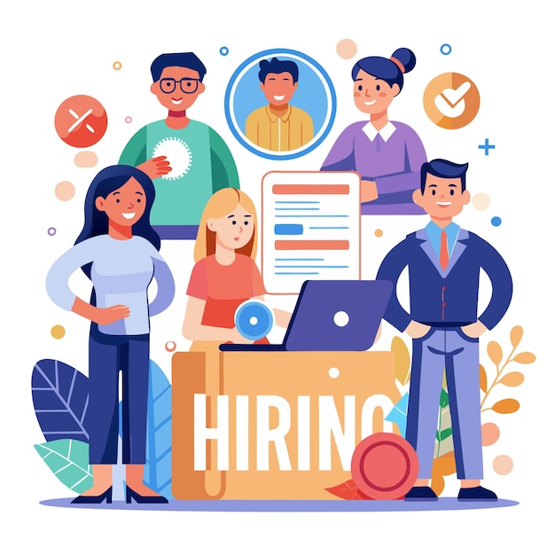 Vector hiring employee vector illustration