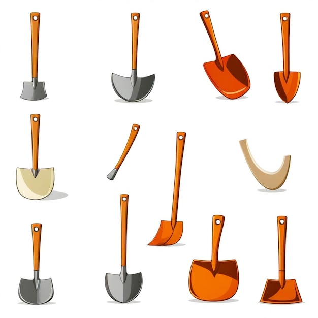 Vector hoe vector set white background isolated a high