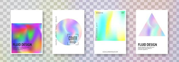 Holographic cover set Abstract backgrounds