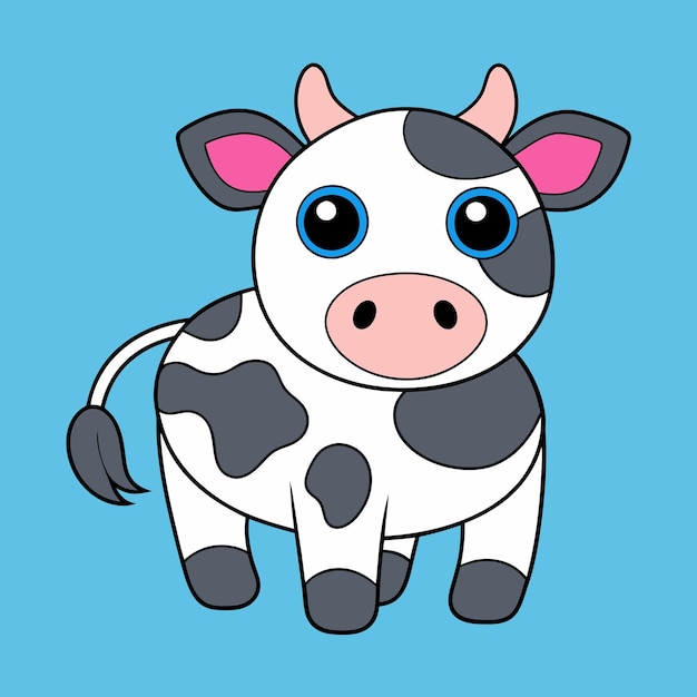 Vector holstein cow vector illustration cartoon clipart and line art design holstein cow vector