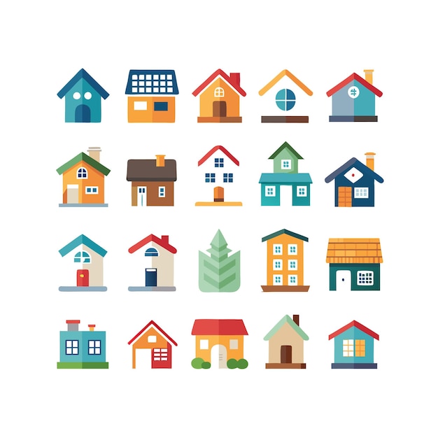 Vector home and real estate icon set collection vector illustration