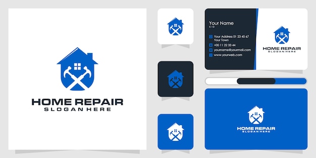 home repair logo design and business card