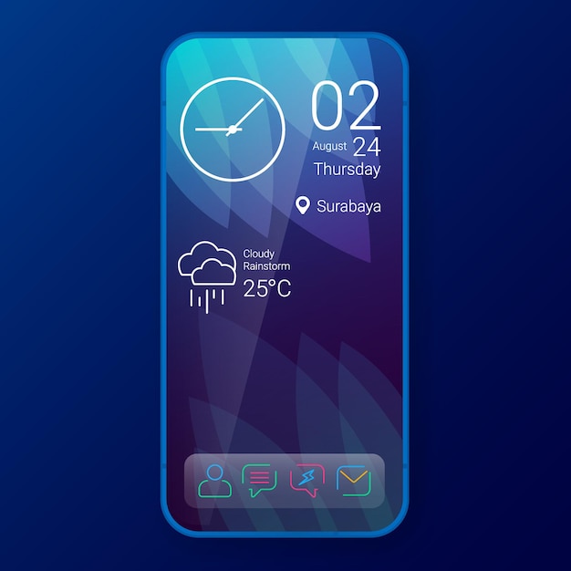 Vector home screen ui design custom modifications wave