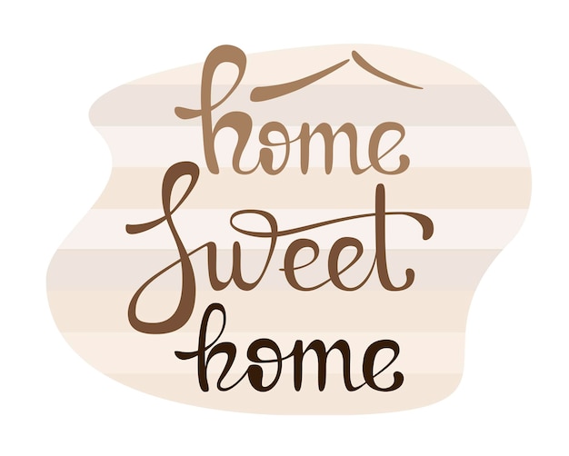 Home sweet home Inscription on a wooden background