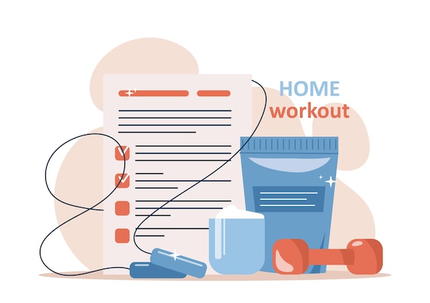 Vector home workout concept