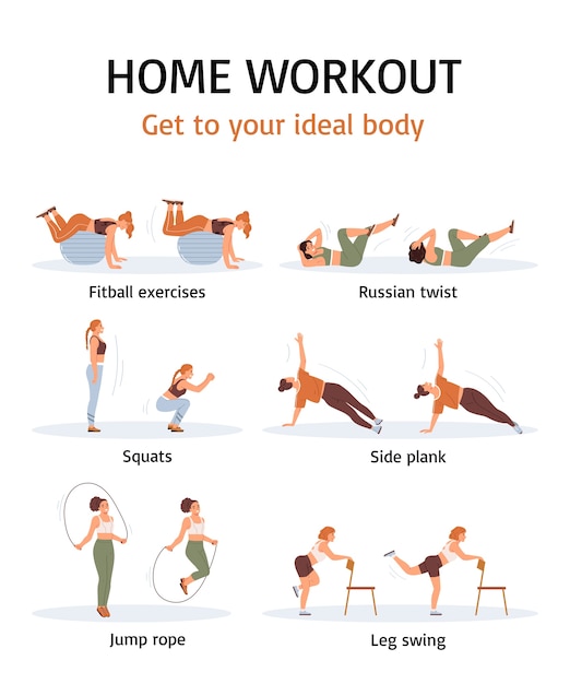 Home workout infographics