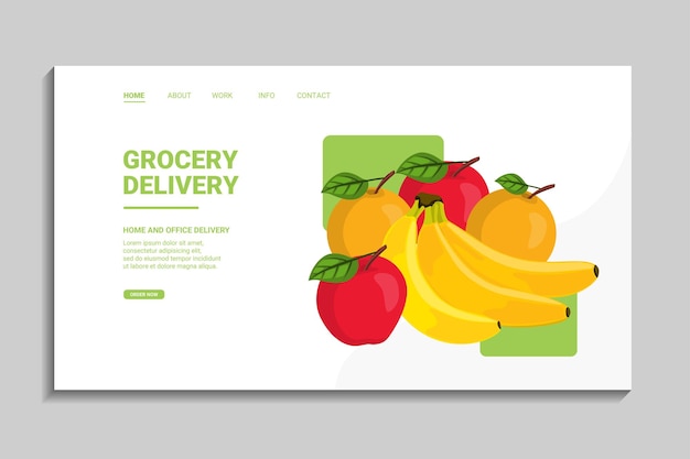 homepage design for food delivery business website about fruit food