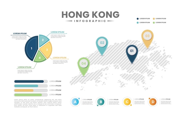 Vector hong kong map infographics