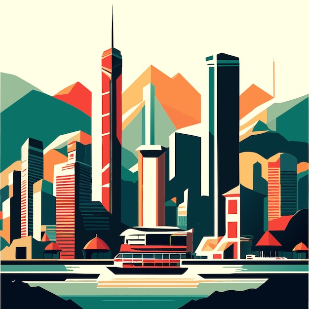 Vector hong kong vector illustration flat 2