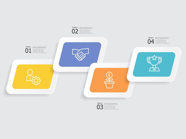 horizontal steps timeline infographic element