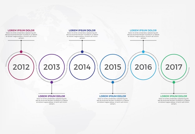 Horizontal timeline infographic design template.