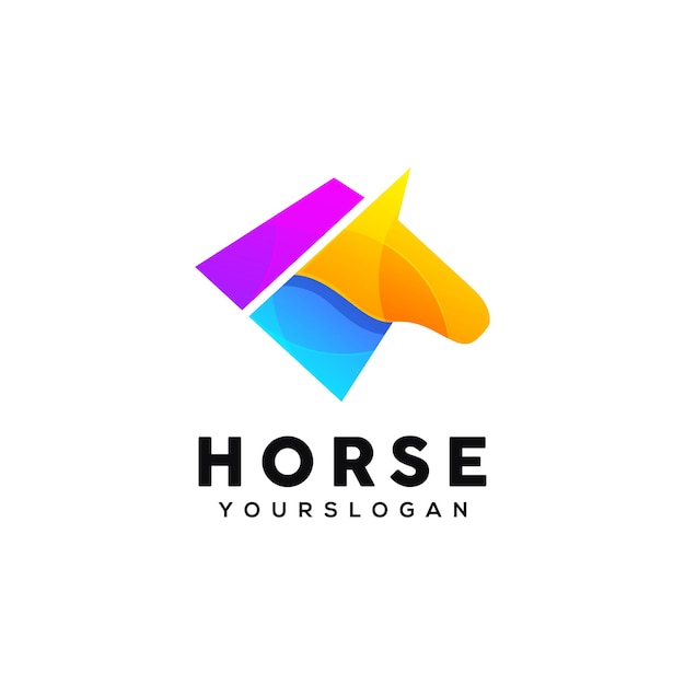 Horse colorful logo design template