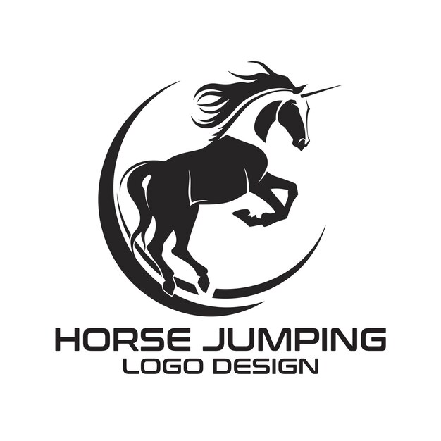 Vector horse jumping vector logo design