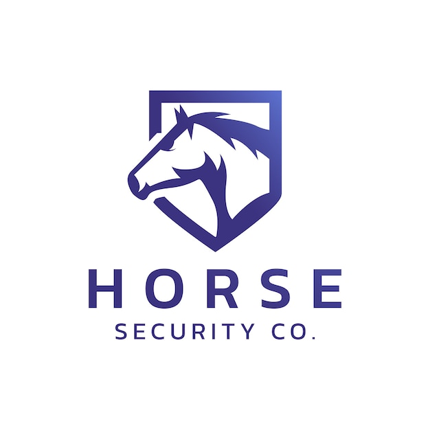 Horse and shield logo vector illustration