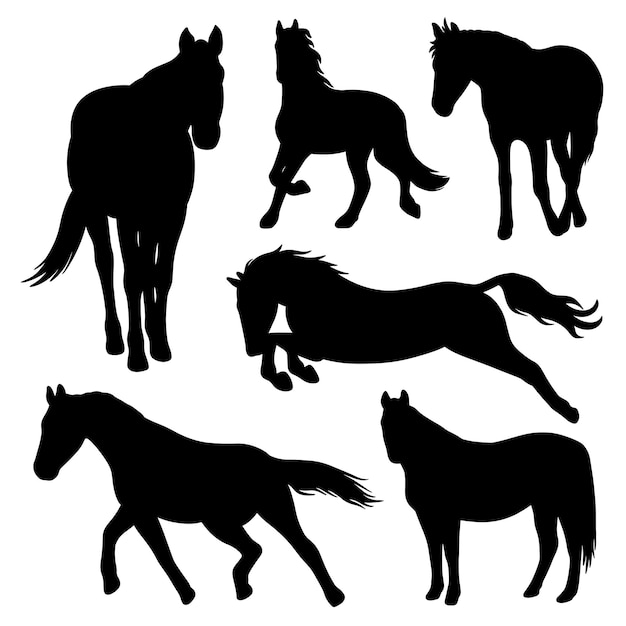 Vector horse silhouette bundle
