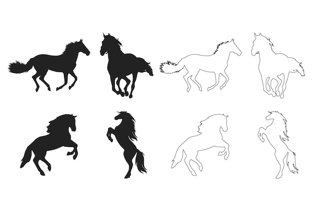 Horse silhouette vector art design