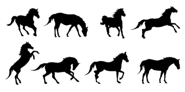 Horses Silhouette Set