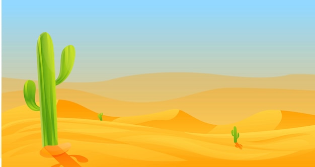 Hot desert  banner, cartoon style