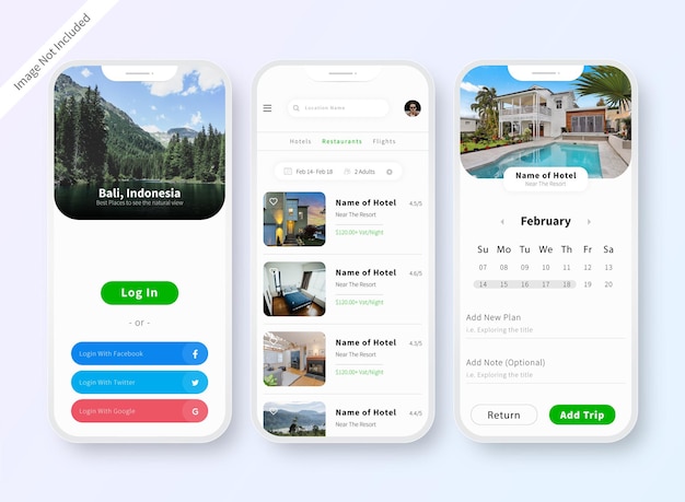 Hotel Booking App UI Design Screen