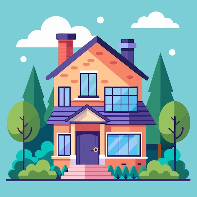 House Color Vector Illustration Design