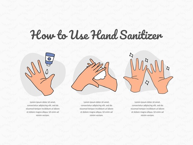 Vector how to use hand sanitizer design