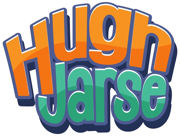 Hugh Jass logo text design