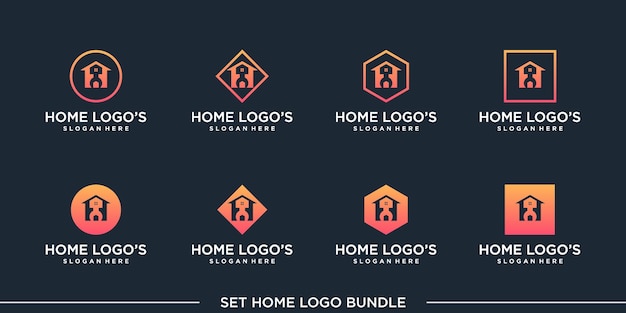 Vector huis logo bundel vector concept universeel symbool premium