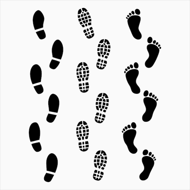 Vector human footprint icon stock illustration on white background