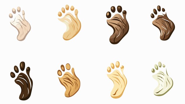 Human Footprints Vector Illustration Set on White Background