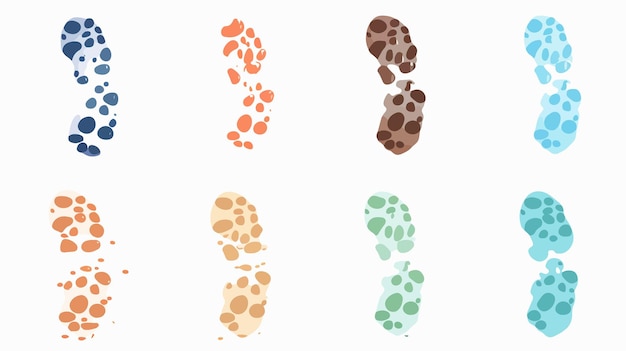 Vector human footprints vector illustration set on white background