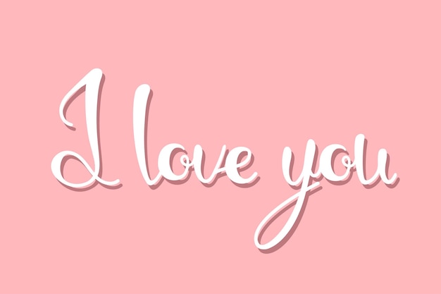 Vector i love you lettering isolated on pink background