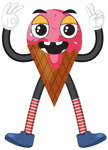 Ice cream cone with facial expression