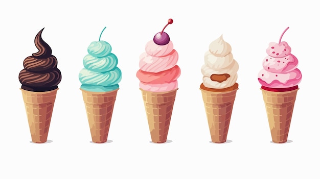 Ice Cream Icon Design on White Background Vector