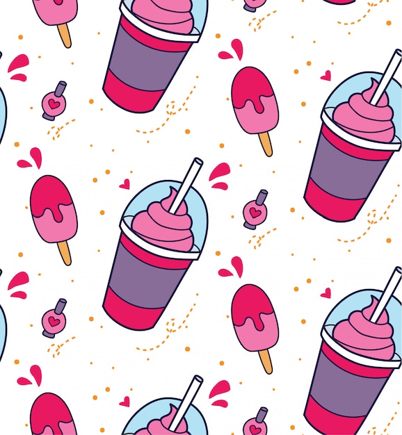 Ice cream and soft drink background