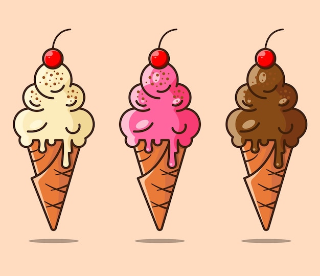 Ice Cream with Cone The Illustration