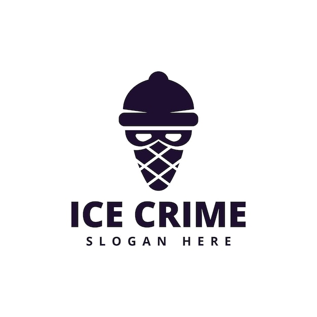 Ice crime logo design vector